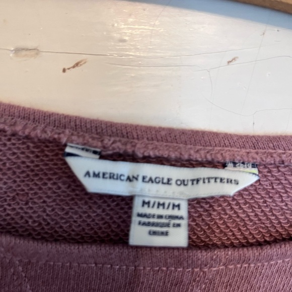 American Eagle Outfitters Mauve Sweatshirt with Floral Sleeves - Picture 4 of 6